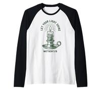 Let Your Light Shine Matthew Christian Faith Candle Raglan Baseball Tee