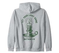 Let Your Light Shine Matthew Christian Faith Candle Zip Hoodie