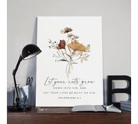 Let Your Roots Grow Down Into Him Canvas Poster Art Print Colossians 2 7 Bible Quote Bible Verse Wall Art Decor For Christian Bedroom Living Room Wall Decor