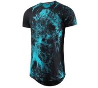 LETAOTAO Mens Big and Tall T Shirts Tie Dye Shirts for Men 100% Cotton Extra Long Tshirts, Cyan, M Tall