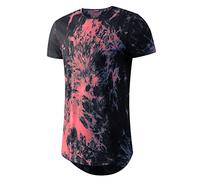 LETAOTAO Mens Big and Tall T Shirts Tie Dye Shirts for Men 100% Cotton Extra Long Tshirts, Red, 6XL Big Tall