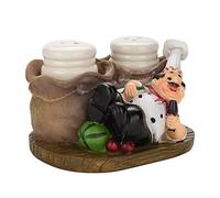 LetCart Cute Chef Statue Salt & Pepper Bottle Holder Ornaments Home Decor Kitchen Resin Crafts(D)