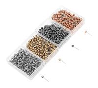 LetCart Pearl Head Pins 800pcs 4 Colors Round Head Pins Sewing Fixed Marking Tool with Storage Case for Sewing Folding Crafts