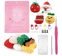 LetCartMaker Crochet Kit for Beginner, Bell/Snowman/Gift Bag/Stocking Set with Step-by-Step Video Tutorials, All-Inclusive Crochet Supplies in Crochet Kits for Holiday Crafts & Gifts