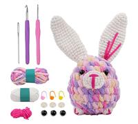 LetCartMaker Crochet Kit for Beginner, Bunny Floppy Beginners Crochet Kit Crochet Starter Set with Step-by-Step Video Tutorials Birthday Birthday Holidays Gift for Kids Adults