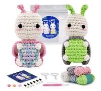 LetCartMaker Crochet Kit for Beginner,Butterfly and Firefly Crochet Kit Crochet Starter Set with Step-by-Step Video Tutorials Birthday Holidays Gift for Kids Adults