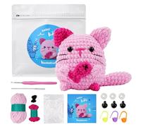 LetCartMaker Crochet Kit for Beginner, Cat Kiki Complete Beginners Crochet Kit Crochet Starter Set with Step-by-Step Video Tutorials Birthday Craft Gift for Adults Kids