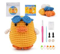 LetCartMaker Crochet Kit for Beginner, Charlie Beginners Crochet Kit Crochet Starter Set with Step-by-Step Video Tutorials Birthday Holidays Gift for Kids Adults