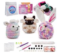 LetCartMaker Crochet Kit for Beginner, Crochet Kit Crochet Starter Set with Step-by-Step Video Tutorials Birthday Holidays Gift for Kids Adults, Llama MooMoo Floppy