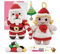 LetCartMaker Crochet Kit for Beginner, DIY Santa/Angel/Christmas Tree Set with Step-by-Step Video Tutorials, All-Inclusive Crochet Supplies in Crochet Kits for Holiday Crafts & Gifts