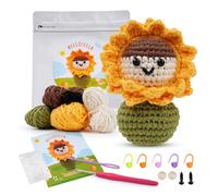 LetCartMaker Crochet Kit for Beginner, Ella Beginners Crochet Kit Crochet Starter Set with Step-by-Step Video Tutorials Birthday Holidays Gift for Kids Adults