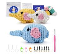 LetCartMaker Crochet Kit for Beginner, Elphi Crochet Kit Crochet Starter Set with Step-by-Step Video Tutorials Birthday Holidays Gift for Kids Adults