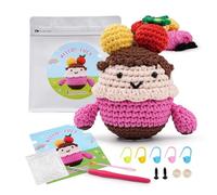 LetCartMaker Crochet Kit for Beginner, Lucy Beginners Crochet Kit Crochet Starter Set with Step-by-Step Video Tutorials Birthday Holidays Gift for Adults