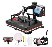 LetCartMaker Heat Press Machine, 360 Degree Swing Away Heat Transfer Machine for T-Shirts Mugs, 29x38cm (Black 5 in 1)
