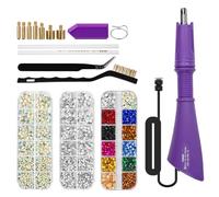 LetCartMaker Hotfix Applicator DIY Tool, Hot Fix Rhinestone Setter Iron-on Gun Pen Tool Bedazzler Kit with Hotfix Rhinestone Gems Crystals for Clothes and Shoes DIY Crafts, Violet