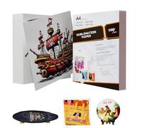 LetCartMaker Sublimation Paper A4, 100g Sublimation HTV for Dark/Light Fabric, High Transfer Rate Heat Transfer Vinyl for DIY T-Shirts Hat Bag Mug Craft Supplies(50 Sheets)