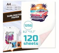 LetCartMaker Sublimation Paper A4, Sublimation HTV for Dark/Light Fabric, High Transfer Rate Heat Transfer Vinyl for DIY T-Shirts Hat Bag Mug Craft Supplies（125g, 120 Sheets