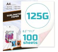LetCartMaker Sublimation Paper A4, Sublimation HTV for Dark/Light Fabric, High Transfer Rate Heat Transfer Vinyl for DIY T-Shirts Hat Bag Mug Craft Supplies(125g, 100 Sheets)
