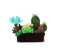 LetCartMaker Succulent Pipe Cleaners Craft Kit, DIY Artificial Plants Making Set with Video Tutorials, Wire Sculpture Kit DIY Mini Plant Art Supplies Home Decor for Adults & Kids (22x17cm)