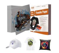 LetCartMaker Transfer Paper, Dark Color A4 Inkjet Heat Transfer Paper for Light Fabric, Printable Htv, Iron on Transfers for T Shirts, Inkjet & Laser Printers(10 Sheets)