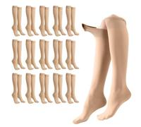 letcdfer 16 Pairs Women's Knee Sock Sheer Long Sock Knee High Socks Ladies Nylon KneeSocks Popsocks For Women Nude KneeHigh Tights Sheer Nylon Stockings For Women
