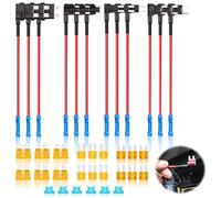 letcdfer 36pcs Car Fuse Tap Set 4 Types 12V Piggy Back Fuses Mini Adding A Circuit Adapter Fuse Kit Fuse Holder Mini Low Profile Tap Adapter For Cars Boats Trucks