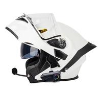 Letetexi Bluetooth Built In Modular Motorbike Motorcycle Helmets, Dual Anti-fog Visors Full Face Helmet, DOT ECE Approved Flip Up Front Helmets, Built-in Mp3 FM Radio Integrated for Adult