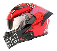 Letetexi Bluetooth Integrated Modular Flip up Front Motorcycle Helmet Motorbike Crash Modular Helmet With Anti-Fog Dual Visors DOT/ECE Approved Noise Reducation for Men Women 54~63CM