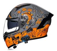 Letetexi Flip Up Front Motorbike Helmets with Bluetooth ECE DOT Approved Anti-fog Dual Visors Crash Racing Motorcycle Helmet Noise Reduction Ventilation for Adults Men Women M~XXL