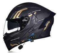 Letetexi Flip Up Front Motorbike Helmets with Bluetooth ECE DOT Approved Anti-fog Dual Visors Crash Racing Motorcycle Helmet Noise Reduction Ventilation for Adults Men Women M~XXL