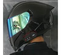 Letetexi Full Face Motorcycle Helmet with Bluetooth Dual Anti-fog Tinted Visor ECE Approved Moped Flip Up Front Helmets Scooter Karting Go Kart Crash Cool Motorbike Helmets men matt S~XXL