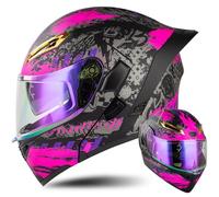 Letetexi Modular Double Visor Scooter Chopper ECE Approved Helmet, Men and Women Full Face Flip-Up Anti-Collision Integral Modular