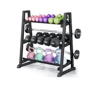 Leteuke Dumbbell Rack, 3 Tiers Heavy Duty Weight Rack for Home Gym, Trapezoidal Frame Space Saving Weight Storage Racks for Dumbells, Kettlebells, Barbells, Dumbbell Rack Stand Only (1300LBS Capacity)