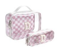 LETGO Birthday Gifts for Women Small Personalized Initial Monogram Makeup Bag,Preppy Corduroy Makeup Bags Travel Toiletry Bag Cute Pouch Purse for Her Mom Girlfriend Wife Sister Teacher Bridesmaid