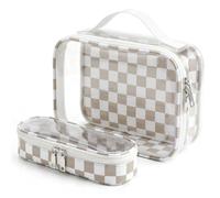 LETGO Checkered Diaper Bag Organizer Pouch Set,TSA Approved Toiletry Bag，Clear Waterproof TPU Makeup Bag Set Travel Organizer Bags for Women and Kids Toiletry Bag Set for Baby and Mom Essentials