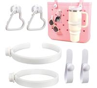 LETGO Cup Holder for Bogg Bag - Compatible with Stanley 30oz/40oz Tumblers, Bogg Bag Accessories Insert Hook Carabiner Keychain Holder Charms (New White)