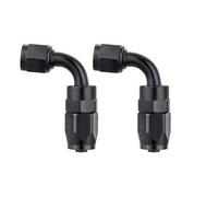 Letgoing 2PCS 10AN Automotive Fuel Line End Fittings Oil Cooler Fittings 90° Black Swivel for CPE Braided Fuel Line