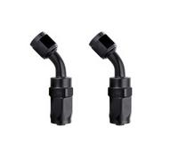 Letgoing 2PCS 8AN Automotive Fuel Line End Fittings Oil Cooler Fittings 45° Black Swivel for CPE Braided Fuel Line