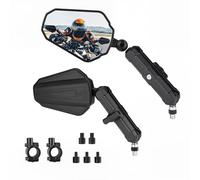 Letgoing Motorbike mirrors Foldable off-road motorcycle rear view mirror E24 360° rotatable 8&10mm thread for universal 7/8’ 22mm handlebars motorbike/scooter/ATV/E-bike/Cruiser