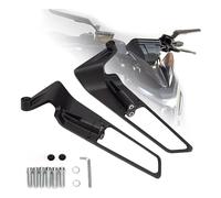 Letgoing Motorcycle Stealth Wing Rear View Mirrors 360° Adjustable Aluminium Alloy Mirrors for Z400/Z650/Z900 Duke 125-1290 MT07/09 Universal 8mm/10mm Fitment (Small size)