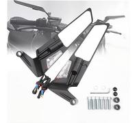 Letgoing Motorcycle Stealth Wing Rear View Mirrors 360° Adjustable Aluminium Alloy Mirrors for Z400/Z650/Z900 Duke 125-1290 MT07/09 Universal 8mm/10mm Fitment (Big size LED)