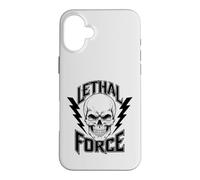 Lethal Force Skull Design - Bold Lightning Bolt Gothic Case for iPhone 16 Plus