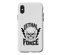 Lethal Force Skull Design - Bold Lightning Bolt Gothic Case for iPhone X/XS