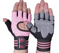 LETHAL MODE Gym Gloves For Men Women Weight lifting Gloves With Wrist support Adjustable Straps Padded Gloves Extra Grip Palm Protection Breathable Exercise Gloves (Pink (Long Straps), S)