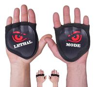 LETHAL MODE Rubber Gym Grips - Rubber Palm for Weight Lifting, CrossFit, Workout & Cycling - Fingerless, Durable & Comfortable Grips for Men & Women (D3, S/M)
