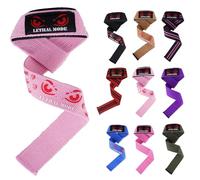 Lethal Mode Weight Lifting Straps Silicon Padded Heavy Duty Wrist Straps Weightlifting Unisex Gym Wrist Straps For Power Lifting Deadlift Non-Slip (Pink/Silicon)