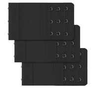 Lethiemta 3PCS Bra Extenders, Stainless Steel Hook Stretchy Women's Bra Extenders, Soft and Comfortable Bra Strap Extender with 3 Hooks 3 Row Bra Extension for Girls (Black-3 Hook)