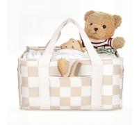 lethooly Baby Diaper Caddy - Baby Diaper Caddy Organizer, Stylish Storage Basket for Newborn Essentials & Diaper Station, Baby Registry Must-Have (Beige)