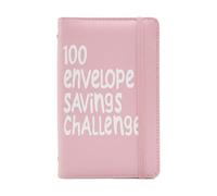 Lethra 100-Day Envelope Savings Challenge Booklet-an Easy & Fun Savings Challenge Journal Book to Help You Save $5,050 Reusable Cash Binder for School,Home,and Office Use(100 Pages Pink)