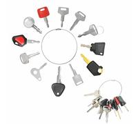 Lethra 12Pcs Ignition Starter Key Set, Universal Ignition Switch Spare Key, Dumper Keys Set Dumper Keys Machine Keys, for Agricultural and Excavator Truck Dumper Tractor Dozer Roller Bulldozer